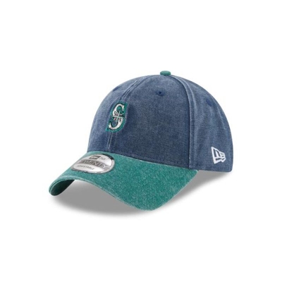 Blue Seattle Mariners Hat - New Era MLB Rugged Canvas 9TWENTY Adjustable Caps USA3768912